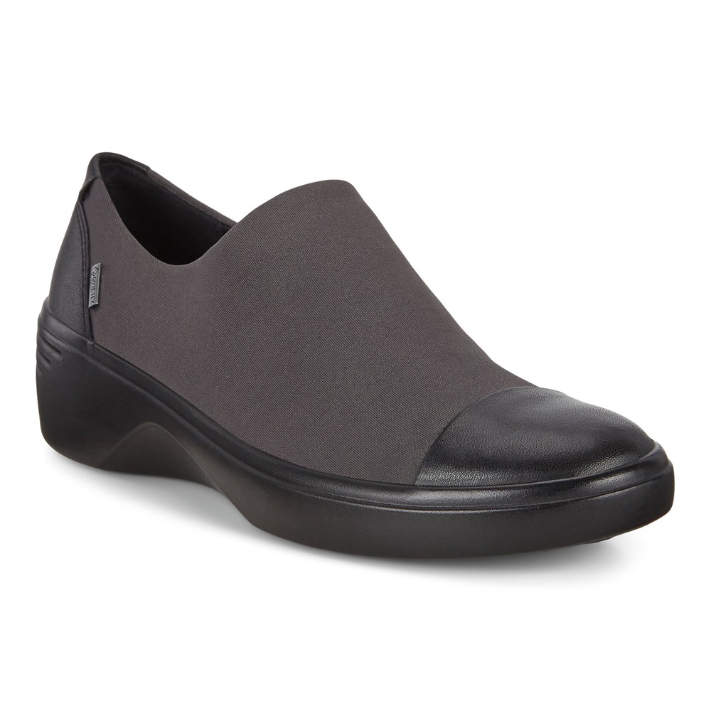 ECCO Womens Slip-On Black - Soft 7 Wedge - PIE-715849